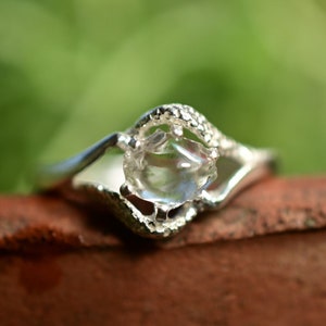 Handmade Raw Diamond Engagement Ring Rough Diamond Wedding Band Unique Gemstone Sterling Silver Promise Ring Size 8 Engagement