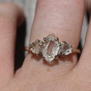 14k Gold Diamond Ring Size 7 Raw Diamond Engagement Ring Solid Gold Engagement Ring Rough Diamond Ring Raw Diamond Ring Avello gift