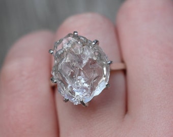 5 carat Natural Diamond Ring Raw stone Ring Uncut gemstone Ring Engagement Ring Rough Diamond Ring Art Deco Ring Gift for hergift