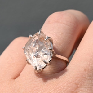 Simple Raw Diamond Engagement Ring Modern Stylish Trendy Classic Organic Rough Diamond Wedding Band Unique Silver Promise Ring Size 5 6 7 8