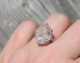 Natuurlijke Diamanten Ring, Raw Diamond Ring, Ongeslepen Diamanten Ring, Verlovingsring, Ruwe Diamanten Ring, Art Deco Ring Raw Stone Ringen, Cadeau voor haar