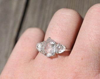 Engagement ring, raw diamond ring, raw stone ring, alternative engagement ring, unique rough diamond ring size 3 4 5 6 7 8 9 10 11 12 13gift