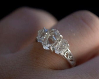 Raw Crystal Ring, Raw Stone Ring, Rings for Women, Stacking Ring, Raw Gemstone Jewelry, Bohemian Ring, Unique  gift for Her, Statement Ring