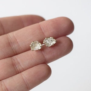 2 carat earrings, 10x8mm, Raw Diamond Earrings Rough Diamond Natural Earring Wedding Bridal Studs Mothers Day Earring Hippy Boho Studs  gift