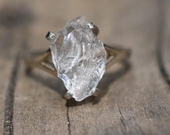 Solid 14k white gold, Lake county diamond engagement ring, solitaire size 3 4 5 6 7 8 9 10 11 12 American made