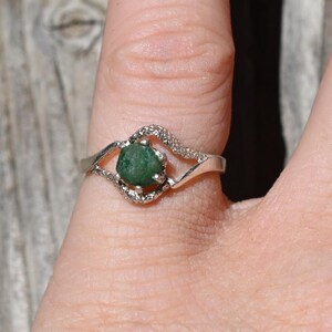 Engagement ring Emerald s, Natural Real and Raw, size 3 4 5 6 7 8 9 10 11 12