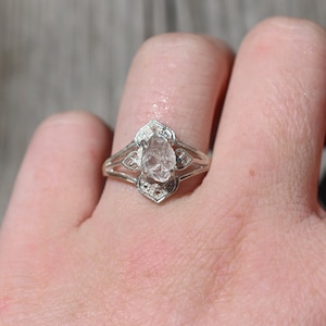 Raw Diamond Engagement Ring Rough Diamond Wedding Band Unique Gemstone Sterling Silver Promise Ring Size 3 4 5 6 7 8 9 10 11 12American made