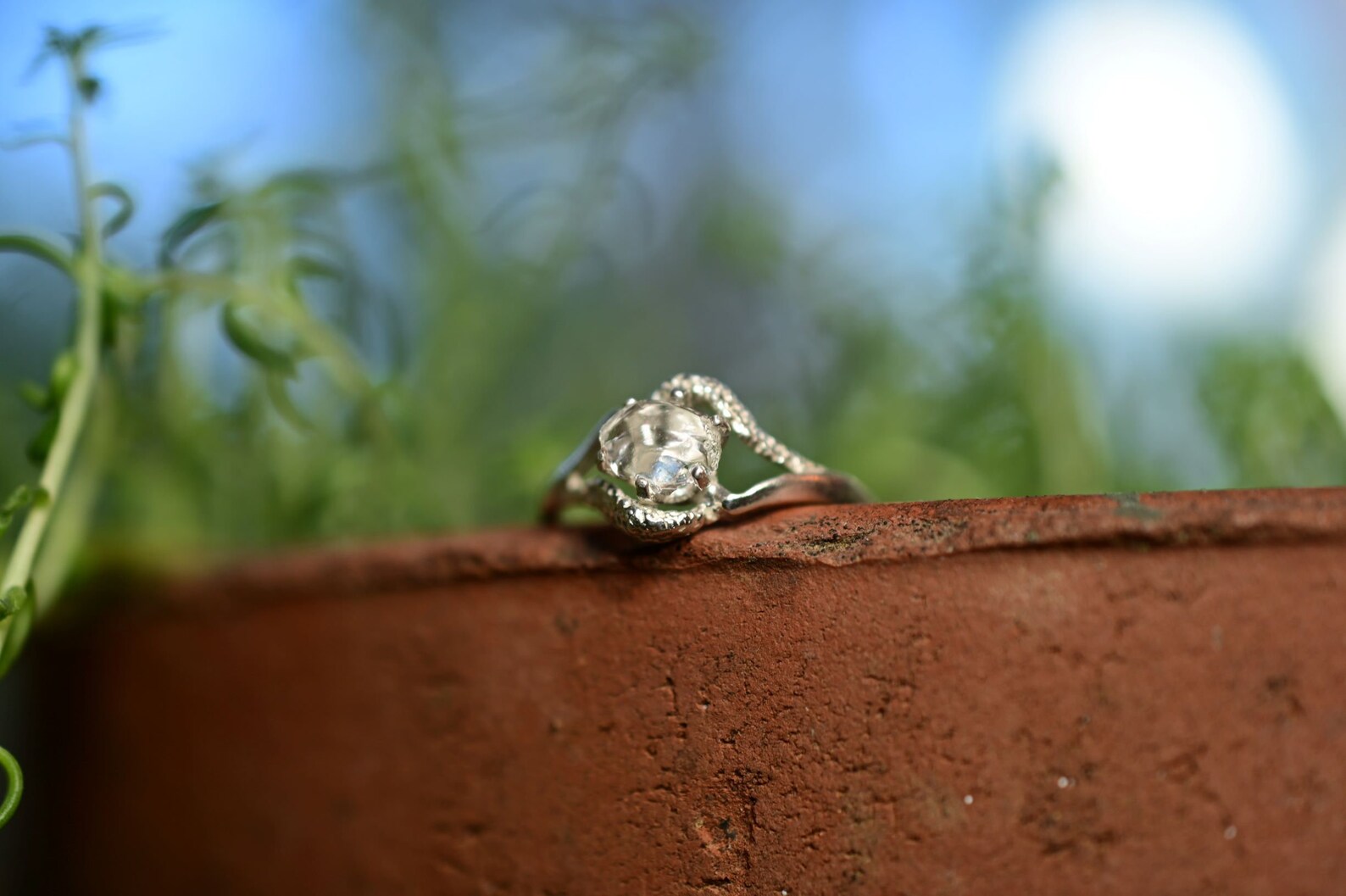 Handmade Raw Diamond Engagement Ring Rough Diamond Wedding Etsy