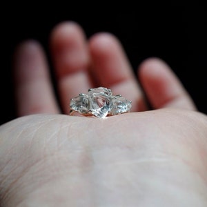 Engagement ring, raw diamond ring, raw stone ring, alternative engagement ring, unique rough diamond size 3 4 5 6 7 8 9 10 11 12 13 gift image 4