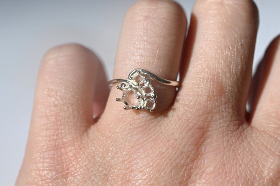 Sterling silver ring settings on sale without stones