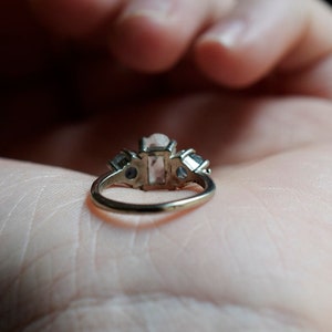 Simple Raw Diamond Engagement Ring Unique Wedding Band Organic Alternative Engagement Ring Rustic Wedding Promise Ring image 6