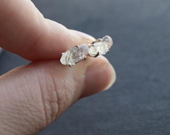Brincos de diamante do Condado de Lake, prata de lei 925, pedras preciosas brutas.