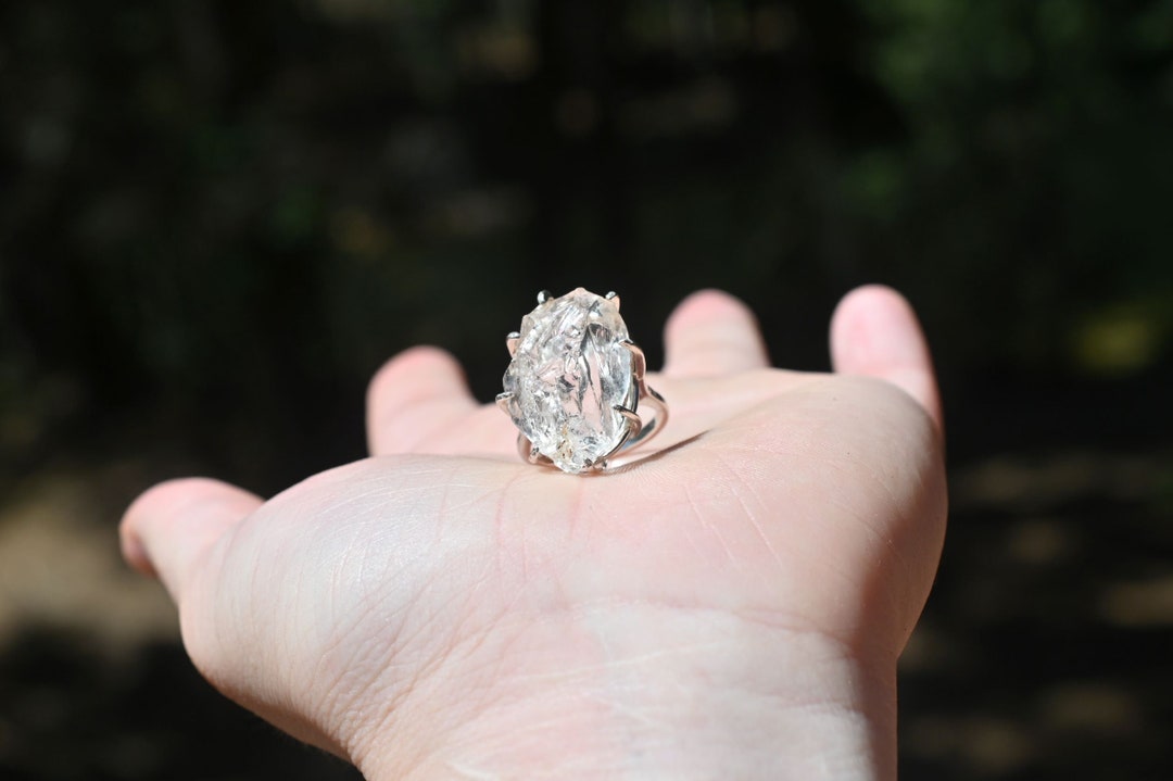 Timeless Raw Diamond Engagement Ring Rough Uncut Fashionable - Etsy