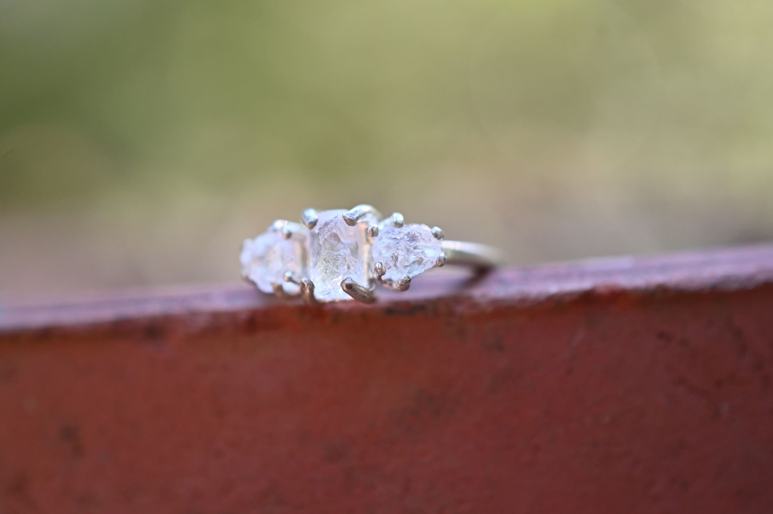 Raw Diamond Engagement Ring Rough Natural and Uncut Wedding Etsy