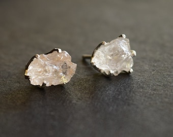 Brincos de diamante do Condado de Lake, prata de lei 925, pedras preciosas brutas.