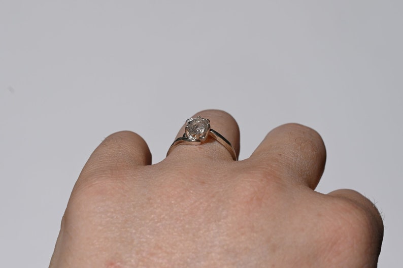 Handmade Raw Diamond Engagement Ring Rough Natural Uncut Gemstone Wedding Band Unique Sterling Silver Engagement Ring Avellogift image 3