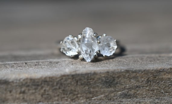 Engagement rings, raw crystal ring, raw stone ring, alternative engagement ring, unique rough crystal ring size 3 4 5 6 7 8 9 10 11 12 13