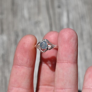 Blue Montana Sapphire Ring – Handmade Sterling Silver Solitaire, Ethical Engagement or Gift