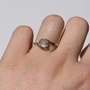 Handmade Raw Diamond Engagement Ring Rough Natural Uncut Gemstone Wedding Band Unique Sterling Silver Engagement Ring Avellogift image 2