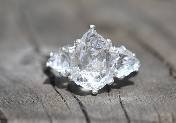 0.653CT NATURAL WHITE Rough Raw Uncut Diamond .925 Silver Engagement Ring  Nr £47.71 - PicClick UK
