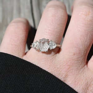Engagement ring, raw diamond ring, raw stone ring, alternative engagement ring, unique rough diamond size 3 4 5 6 7 8 9 10 11 12 13 gift image 2