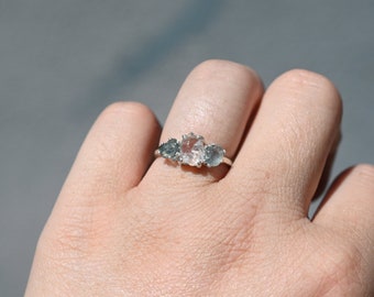 Blue Sapphire ring, Raw stone ring, Gemstone rings, Rings for women, Raw Diamond Engagement Ring, Birthstone Jewelry, Anniversary gift