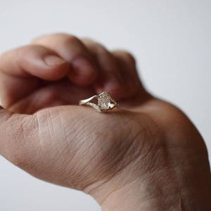 art deco ring, natural alternative diamond, raw stone rings, uncut diamond ring, engagement ring, rough diamond ring, gift for her image 8