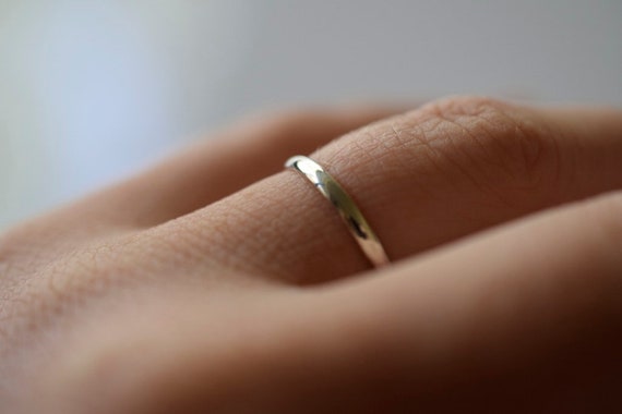 Thin Silver Ring Simple Wedding Band 2mm Wide Sterling Silver - Etsy