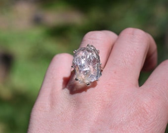 Large Raw Stone Engagement Statement Ring 9 Carat Diamond - Etsy Large Raw Stone Engagement Statement Ring 9 Carat Diamond - Etsy