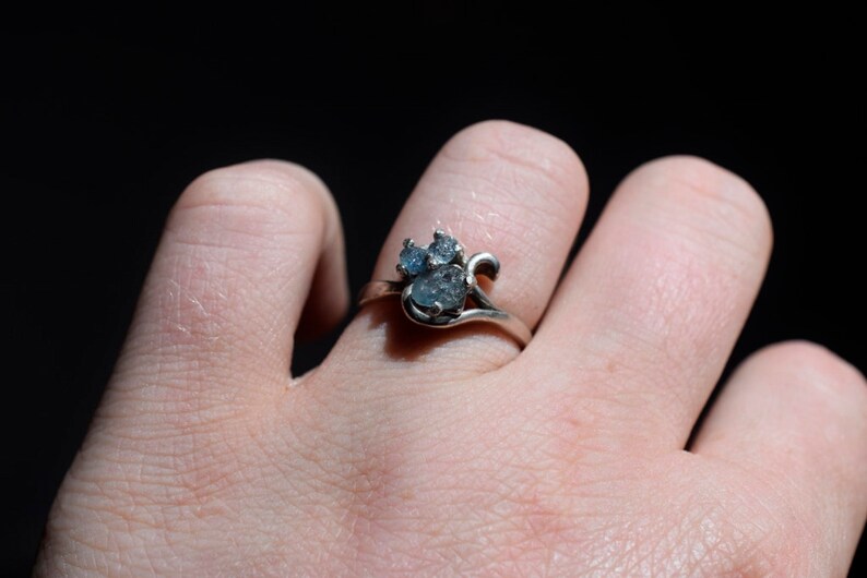 Sapphire Engagement Ring Sapphire Ring Natural Blue Sapphire Rustic unique alternative women unconventional crystal anniversary