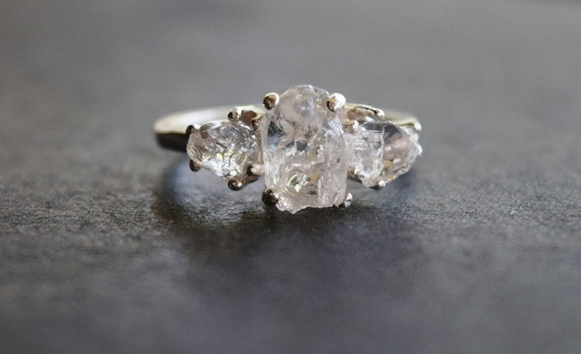 Engagement Ring Raw Diamond Ring Raw Stone Ring Alternative