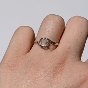 Handmade Raw Diamond Engagement Ring Rough Natural Uncut Gemstone Wedding Band Unique Sterling Silver Engagement Ring Avellogift image 5