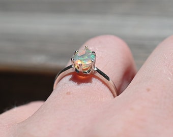 opal ring, unique opal ring, alternative engagement ring  jewelry for her, birthday gift anniversary, raw stone jewelry, sterling silvergift