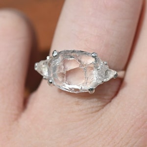 raw diamond ring, engagement ring, unique diamond ring, rough diamond ring, uncut diamond ring promise ring rough cut diamond ring for woman