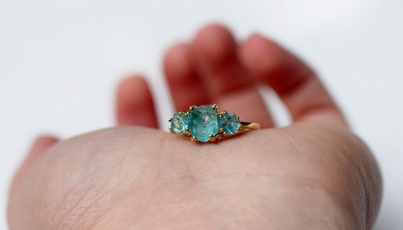 Aquamarine raw clearance stone ring