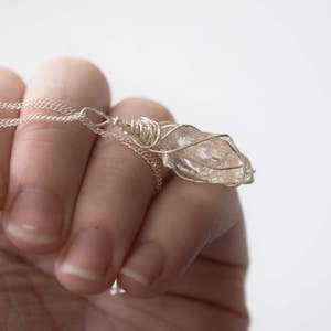 Diamond Necklace, Sterling Silver Raw Diamond Necklace, Rough Diamond Necklace, Uncut Diamond Necklace, Sterling Silver, AvelloAmerican made