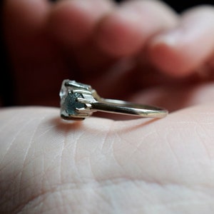 Simple Raw Diamond Engagement Ring Unique Wedding Band Organic Alternative Engagement Ring Rustic Wedding Promise Ring image 5