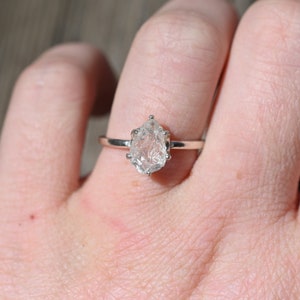 Raw Lake County Diamond Engagement Ring: Sterling Silver Solitaire