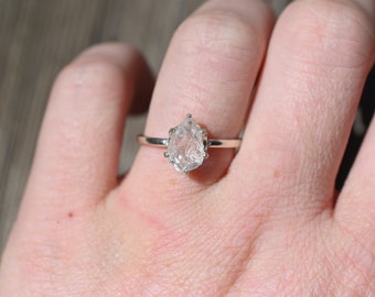 Raw Stone Engagement Ring, Raw Diamond Ring, Diamond Ring, uncut engagement ring, Rough Uncut Promise Simple Solitaire Minimalist Dainty