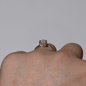 Handmade Raw Diamond Engagement Ring Rough Natural Uncut Gemstone Wedding Band Unique Sterling Silver Engagement Ring Avellogift image 4