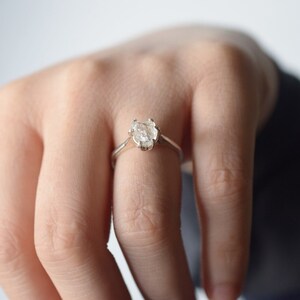 Boho Raw Diamond Engagement Ring Rough Diamond Wedding Band Unique Gemstone Sterling Silver Promise Ring Size 7 Engagement Avello