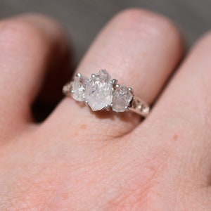 Art Deco Ring Raw Diamond Ring Rough Diamond Ring promise anniversary gift for women jewelry size 3 4 5 6 7 8 9 10 11 12 13gift