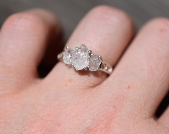 Art Deco Ring Raw Diamond Ring Rough Diamond Ring promise anniversary  gift for women jewelry size 3 4 5 6 7 8 9 10 11 12 13 gift
