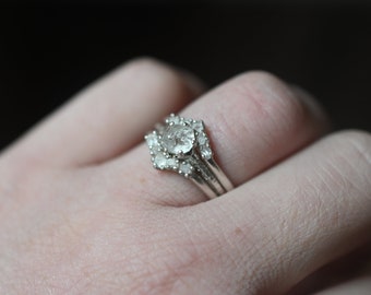 Handmade Raw Quartz Engagement Ring Rough lake county diamond Wedding Band Unique Gemstone Sterling Silver Promise size 5 6 7 8 9
