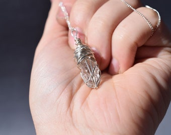 Sterling Silver Raw Diamond Necklace, Rough Diamond Necklace, Uncut Diamond Necklace Marquise Shaped Diamond Necklace Jewelry for women gift
