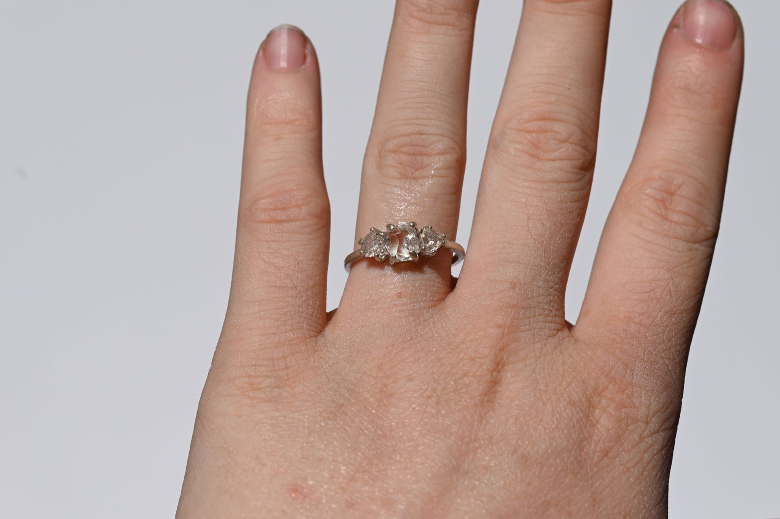 Simple Raw Diamond Engagement Ring Modern Stylish Gemstone Etsy