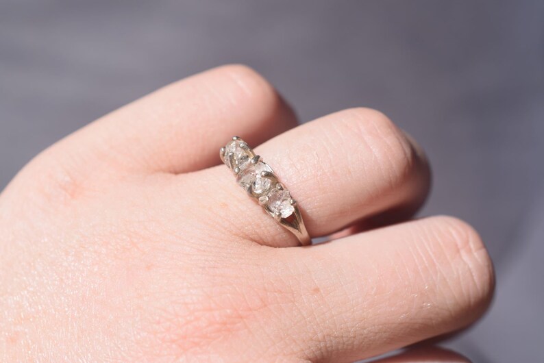 Raw diamond ring Raw diamond engagement ring Unqiue engagement ring Size 8 Engagement ring Sterling silver ring Diamond ring