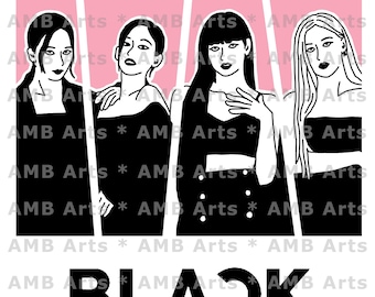 Blackpink K-pop Group Design – (svg, png, jpg, pdf) digitale download