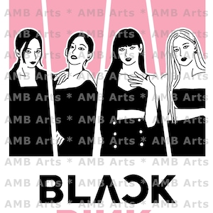 Blackpink SVG/PNG Digital Download - K-pop Group Blackpink Jisoo, Jennie, Lisa and Rosé Design  - File for Cricut