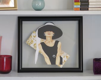 Watercolor/Paper Art - Audrey Hepburn, Breakfast at Tiffany's, Holly Golightly